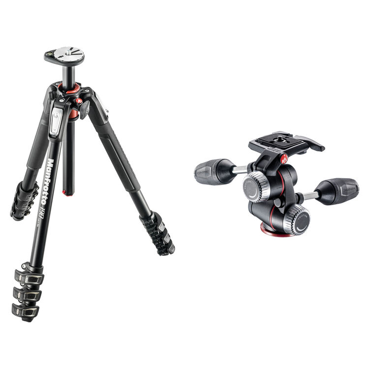 Manfrotto XPRO 3-Way Pan-and-Tilt Head & MT190XPRO4 Aluminum Tripod