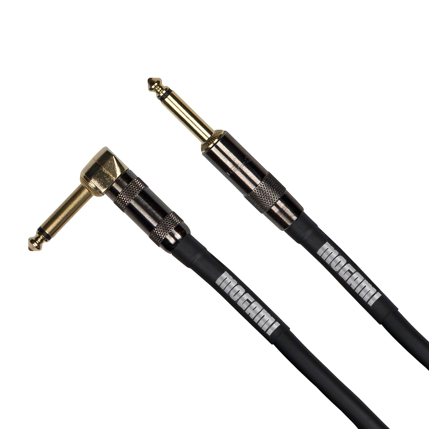 Mogami Platinum Guitar Instrument Cable (1/4” TS, Straight to Right Angle, 20’)