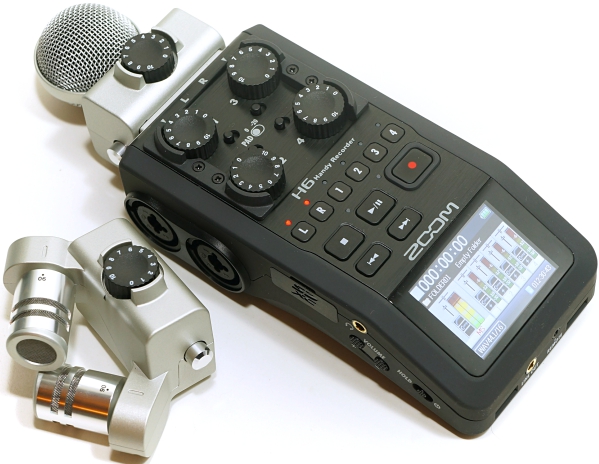 Zoom H6 Audio Recorder w/ Interchangeable X/Y + M/S Mics (6-Input/6-Track)