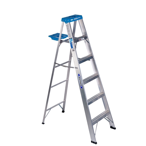 Werner 6' Aluminum Step Ladder (10' Reach, 250 lb Capacity)