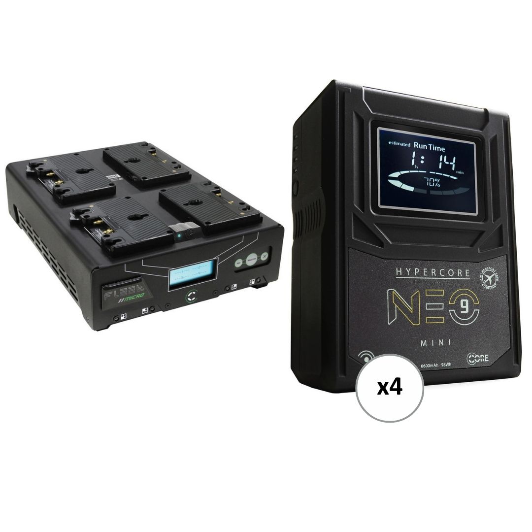 Core SWX Hypercore NEO 9 Mini 98Wh 4-Battery Kit w/ Quad Charger (Gold Mount)