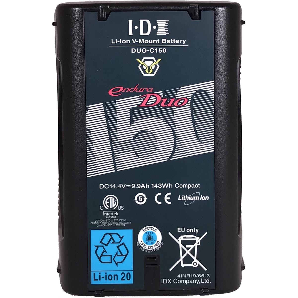 IDX DUO-C150 V-Mount Battery (143Wh - 14A Load - 2 D-Taps)